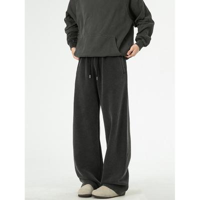 American Retro Washed Heavy Sweatpants Men and Women Spring and Autumn Casual Wide-Leg Pants Loose BF Idle Style Straight-Leg Pants