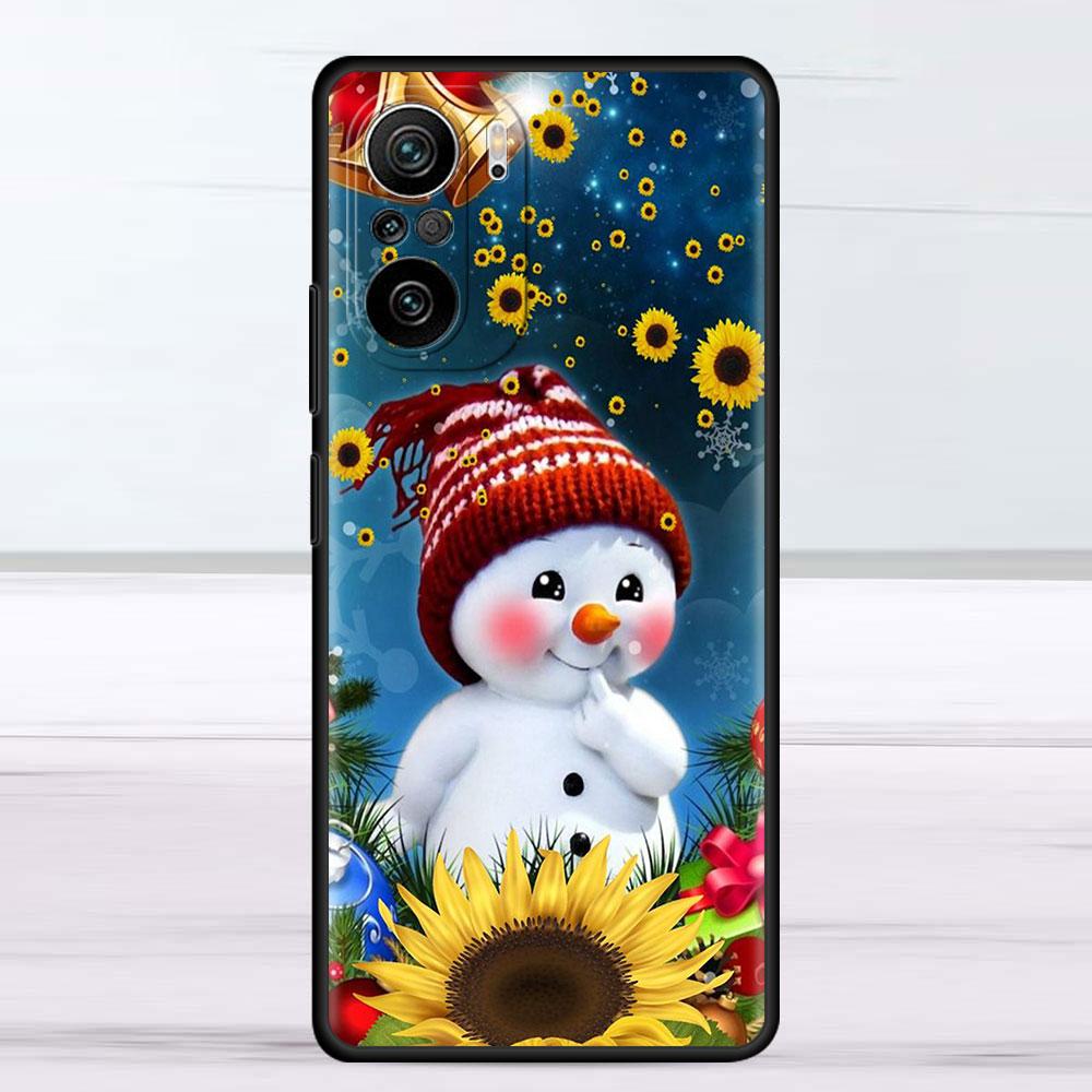 Cartoon Schneemann Weihnachten Fall Für Xiaomi Redmi Hinweis 11 10 9S 9 K40 Pro 7 8 9A 9C 8T 9T 10C 10Pro Silikon Telefon Shell
