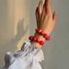 Vintage Stil Frucht Anhänger Halskette 3D Erdbeere Granatapfel Perlen Perlenkette Süßer Schmuck Für Frauen Täglichen Und Party Gebrauch