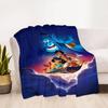 1pc, Aladdin's Genie and Jasmine Blanket Cartoon Throw for Home Decor, Gift Idea, All Seasons Use, Cozy Bedding Cover, Room Decoration