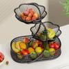 Metal Tiered Fruit Basket Hollow-Out Snack Display Rack Fruit Basket  Home Office Use