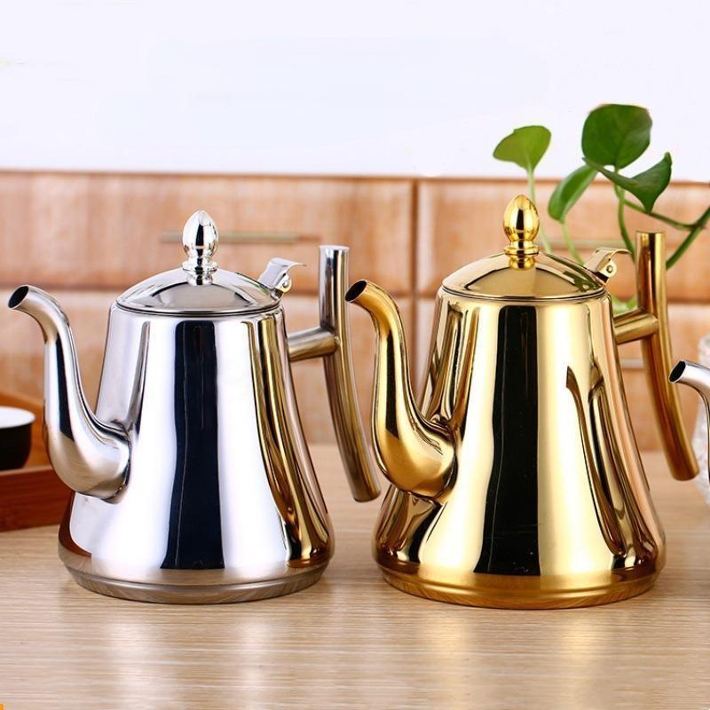 Thickened Stainless Steel Teapot Kettle Kettle Hotel Restaurant Home Induction Cooker Flower Teapot Coffee Pot