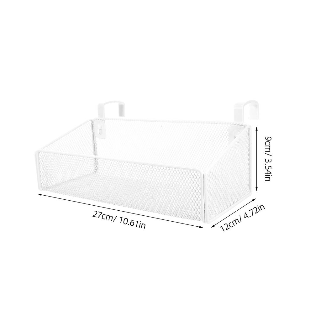 Hanging Bedside Storage Basket Metal Wire Organizer Rack Space Saving for Bed Frame Dorm Bunk Bed Desktop Essentials Black