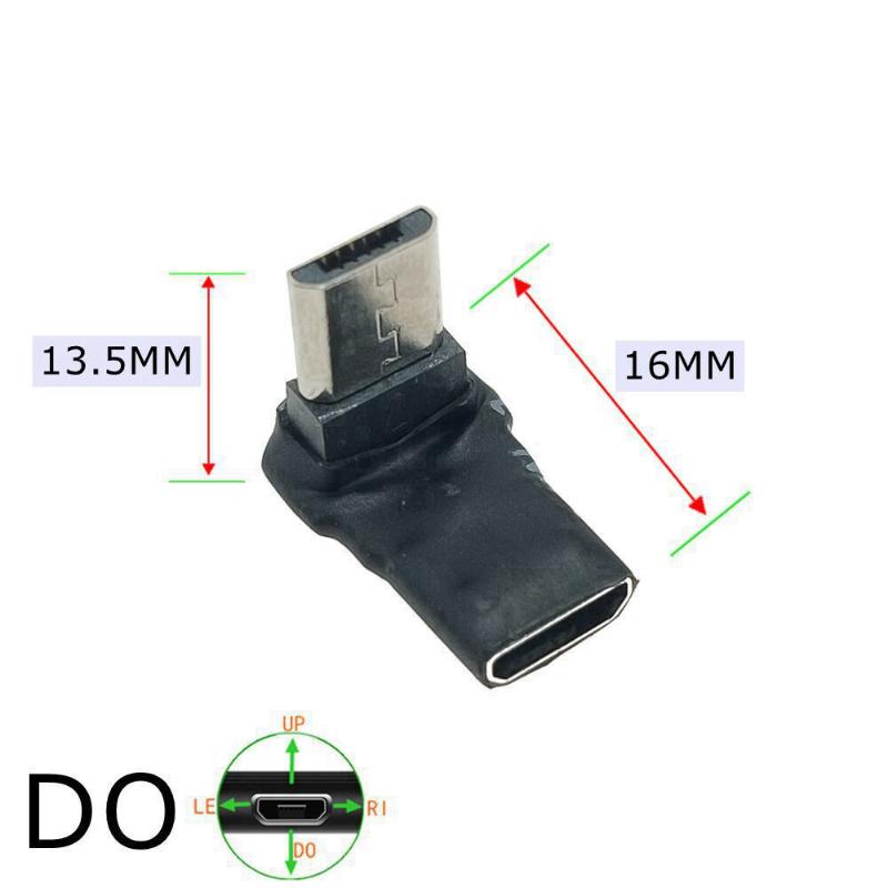 90stupňový Micro USB Male na Female Adaptér 5vodičový Pravý Levý Úhlový Konektor Pro Android Telefon Tablet Rozšíření pro Data Nabíjení
