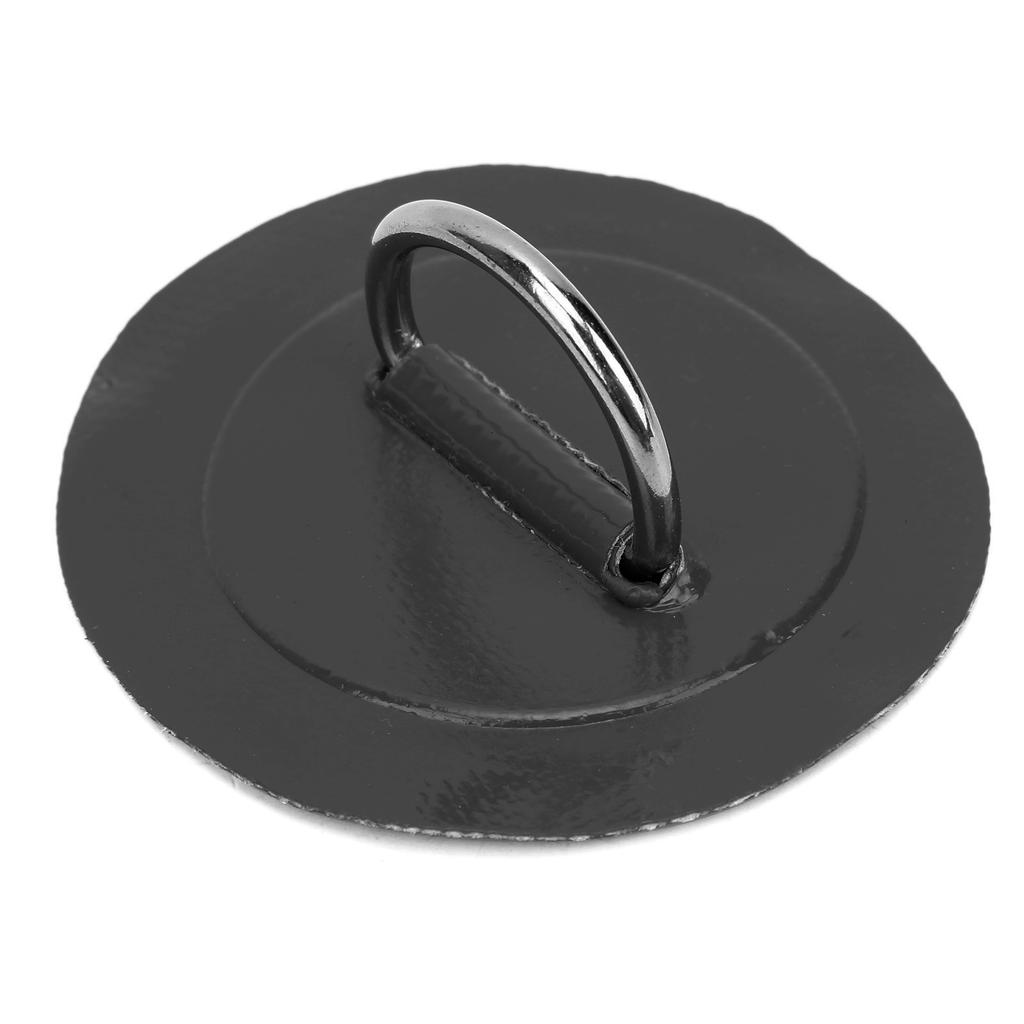4 Pcs Inflatable Boat D  Pad Patch PVC   Marine Stainless Steel Fixed Buckle(Black )
