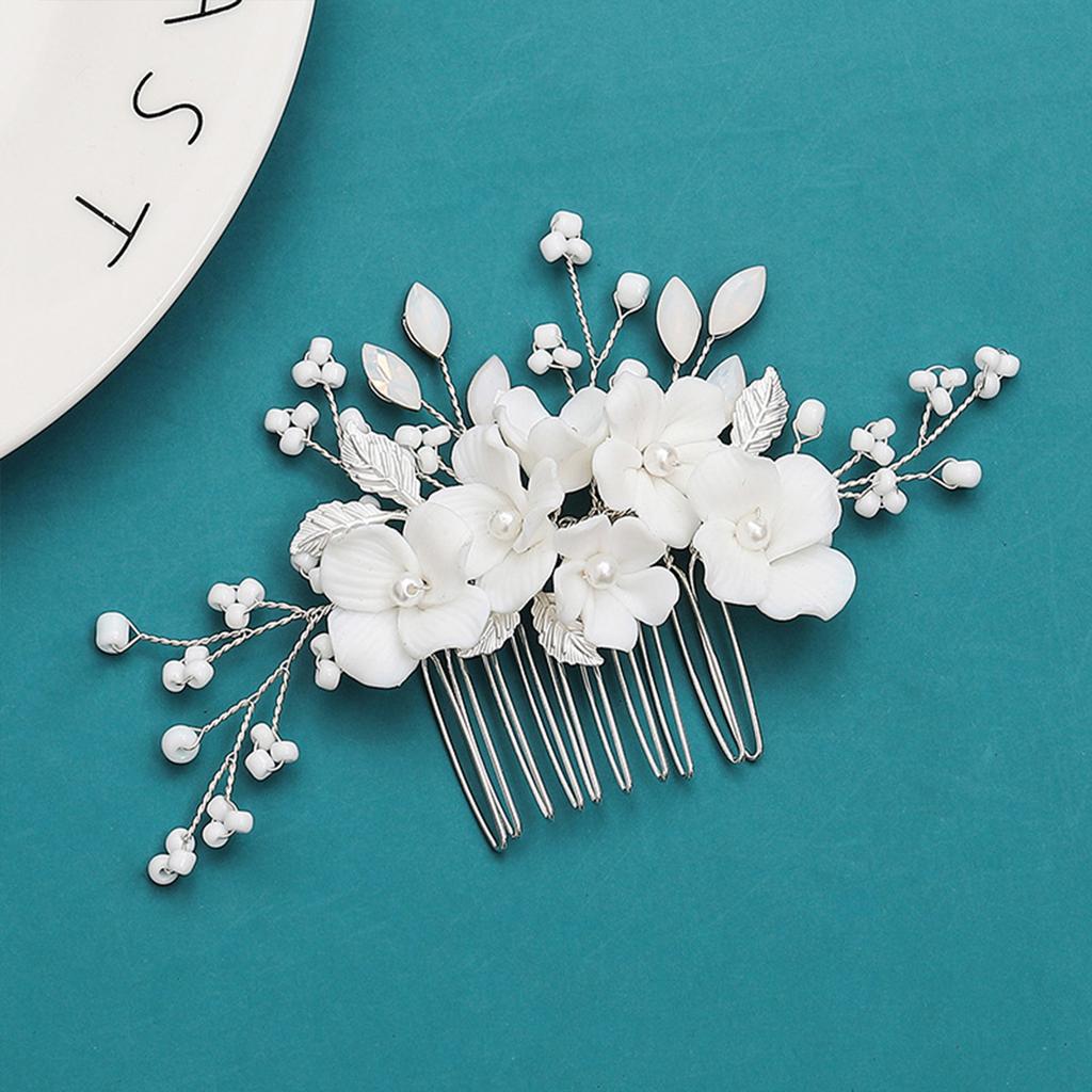 Elegant Women's Hairpin Gold Silver Leaf Pearl Hair Comb Korean Style Jewelry Wedding Hair Accessories For Girls New Year Gifts