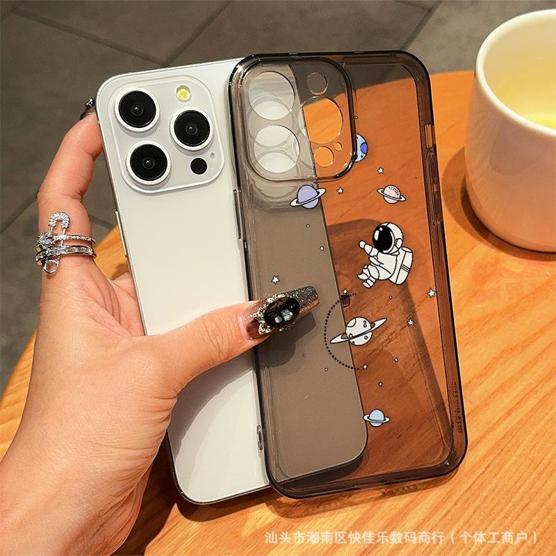 Space Astronauts Are Suitable for Apple 15pro/12 Anti-drop Simple Mobile Phone Case 13/14promax Soft Glue 11/16.