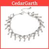 Summer Geometric Alloy Anklet With Crystals For Women Beach Wear