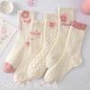 5 Pairs of Female Spring and Summer Thin Versatile Breathable Student Sports Pink Tube Socks