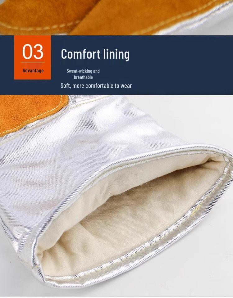 Heat-Resistant 500°F BBQ & Baking Gloves, Aluminum-Lined, Anti-Scald, Thickened Five-Finger Design