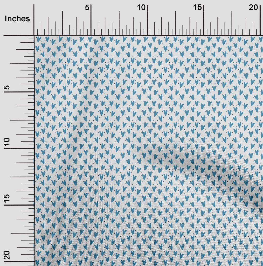oneOone Cotton Flex Blue Fabric Valentine Diy Clothing Quilting Fabric Print Fabric By Yard 40 Inch