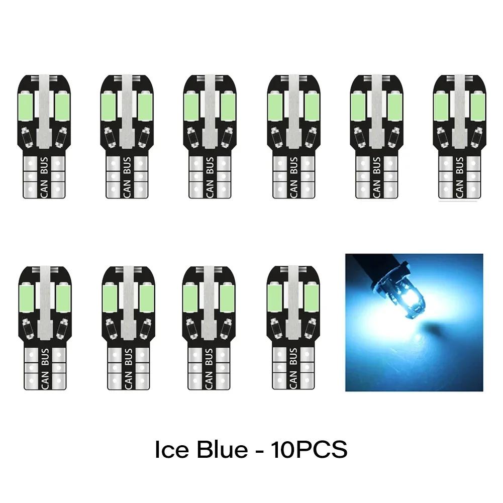 

10pcs T10 Car Led Interior Reading Light W5w 168 194 Auto Width Lamp Side Marker Bulb for License Plate Lighting 12v Warm White