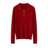 Women's Slim-Fit Polo Collar Cashmere Knit Sweater for Fall/Winter
