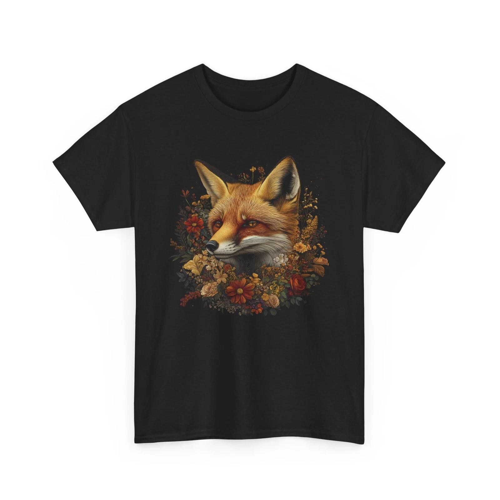 Fall Aesthetic Shirt | Autumn Leaves Pumpkin Spice tee | Fox Head Flowers Floral M
