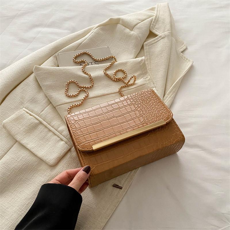 Classic Small Square Crossbody Bag For Women Fashionable Soft Pu Material Eye-catching Vintage Design коричневый