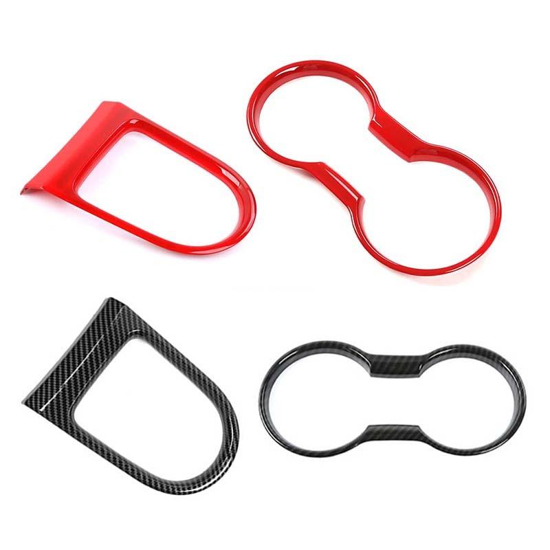 Car Car Front Cup Holder Gear Shift Decorative Ring Cover  For Ford Mustang 2015-2023 Car Interior Acessories