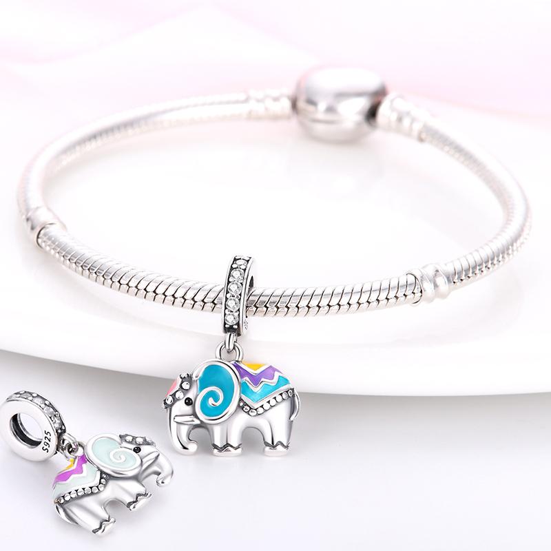 Cute Pink Elephant Charm Beads Collection For Women'S Bracelets, Necklaces, Keychains Copper Beads Diy Jewellery Fine Gifts