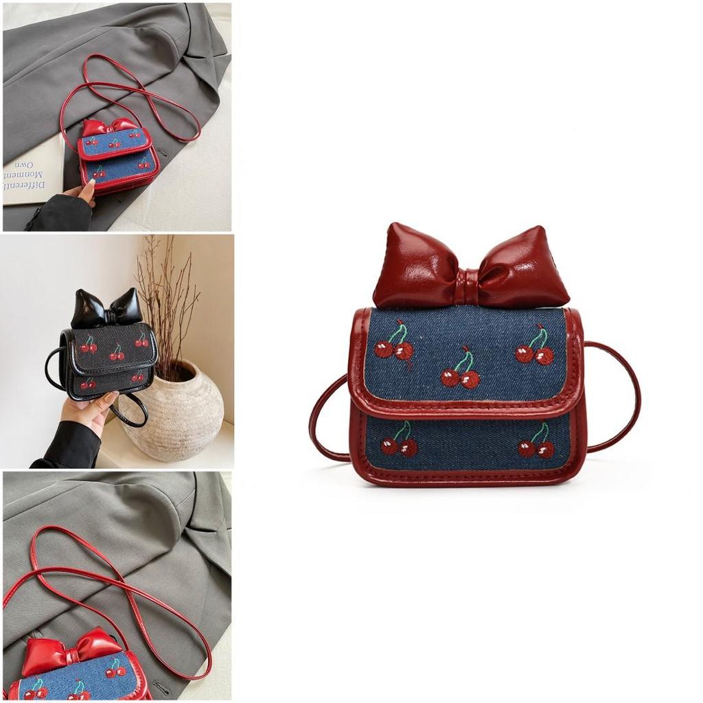 Girl Summer Mini Pu Wallet With Embroidered Fruit Pattern For Daily Use