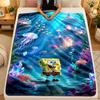 Flannel BlanketSpongeBob Football Warm Soft Throw Blanket for Indoor Sofa Bed Living Room Use