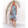 Europe, America, Sexy Unilateral Sleeve Irregular Skirt Print, Dress
