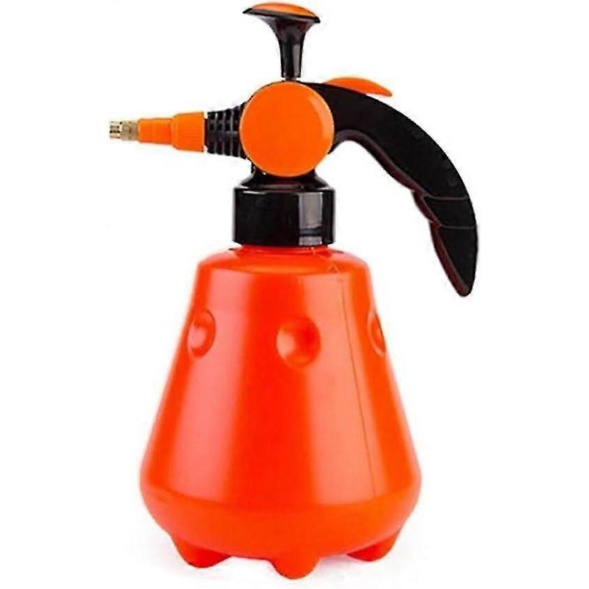 1pc Orange Hand Pressure Trigger Adjustable Copper Nozzle Head Manual Air Pump Spray Bottle - DD