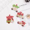 Colorful Old Man Car Pattern Wooden Christmas Tree Pendant