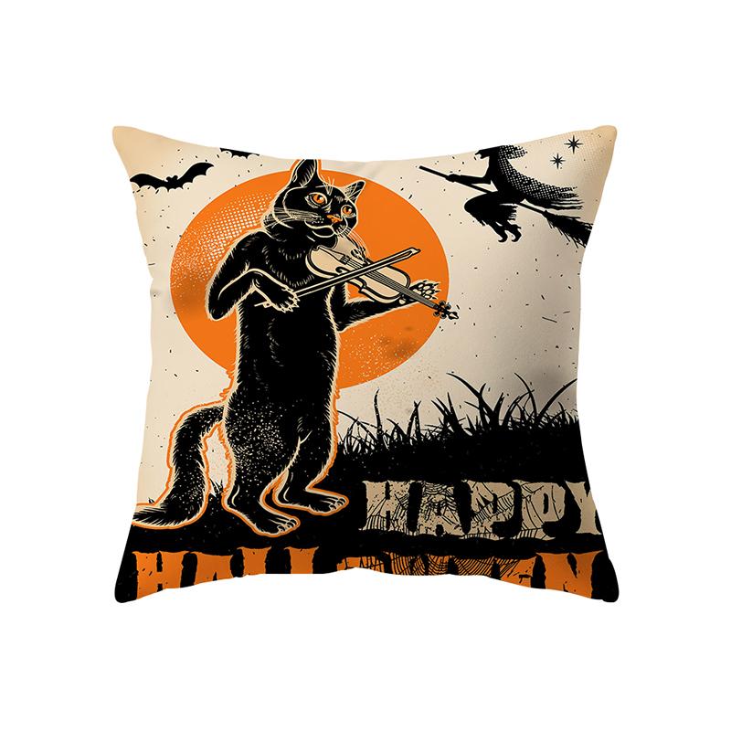 Pumpkin Alphabet Halloween Theme Pillow Cover Sofa Cushion  Holiday Gift Party Decoration Home Decor