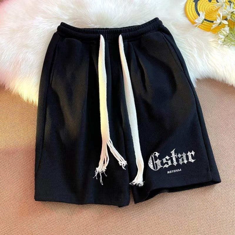 

Shorts Men s Summer Thin Trendy Brand Casual Big Pants Basketball Sports American White Five-point Pants 5XL чорний