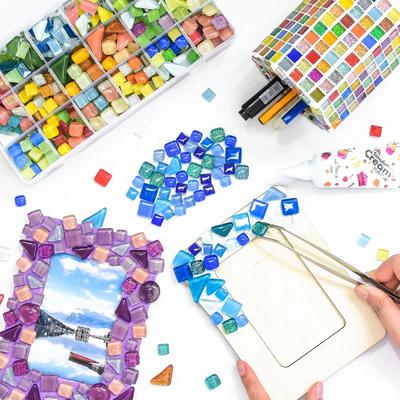 DIY 200G Handmade Ceramic Mosaic Glass Tiles Colored Crystal Mirror Wall Art Decorative Material Wall Technology Home Decor