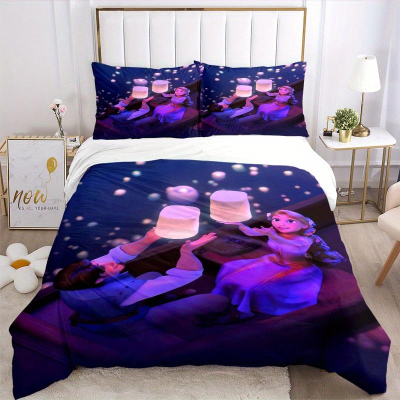 3 Stück Rapunzel & Flynn Schwebende Laternen Bettbezug-Set - Weich und Gemütlich Schlafzimmer, Gästezimmer und Wohnheim Dekorative Bettwäsche 3-teiliges Set 1 Qui