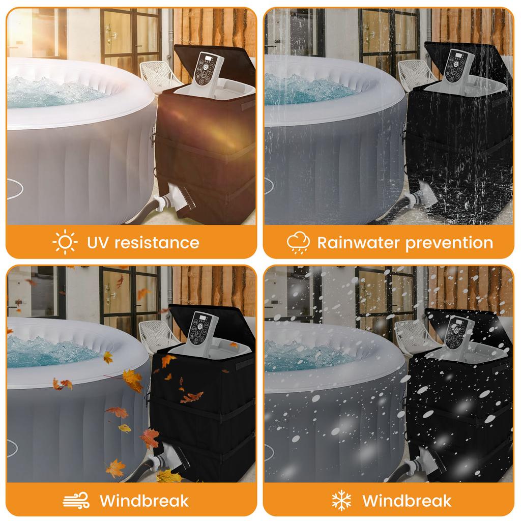 Hot Tub Spa Heater Pump Cover Inflatable Hot Tub Pump Cover Dustproof Waterproof Spa Water Heater Pump Cover For Multiple Brands