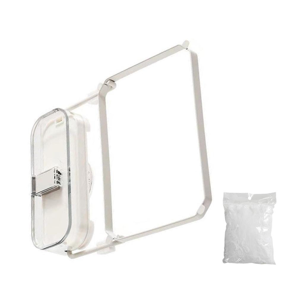 Küchenspülbecken Sieb Faltbarer Essensfangkorb Saugfuß Spülbeckenablaufsieb Ständer mit 100 Stück Filternetzbeuteln