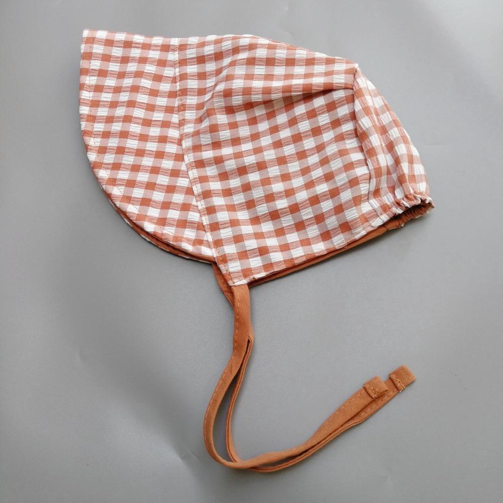 

Cotton Infant Sun Visor Cap Double Sided Plaid Children Sun Hat Kids Fisherman Caps Bonnet Summer A