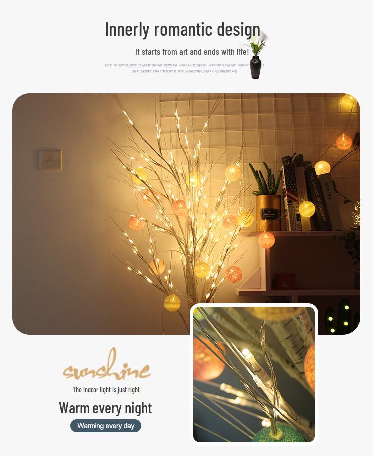 Cross-Border LED Christmas Lights - Luminous White Birch Branches for Home Decor