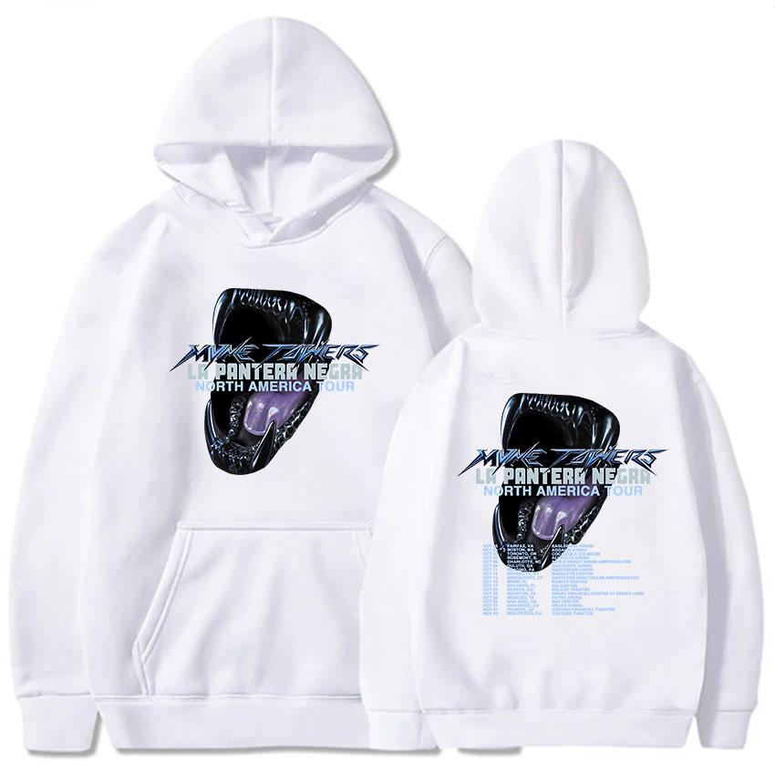 La Pantera Negra Tour Hoodies Myke Towers Rapper Printing Sweatshirts Hip Hop Streetwear Winter Fall Fleece Men Pullovers