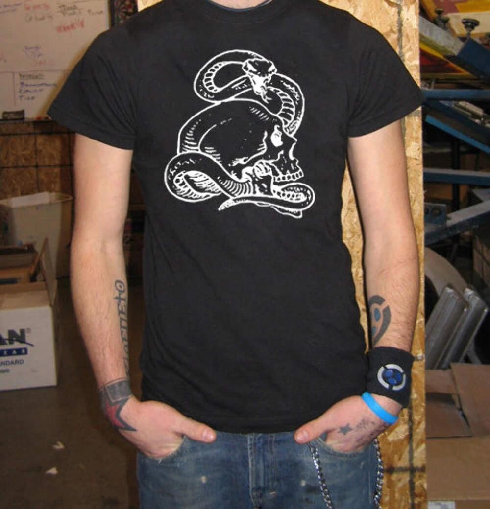 Skull & Snake T-Shirt – Emo Goth Indie Rock Fashion Tee 4XL