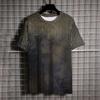 Summer Men's Short Sleeve T-Shirt Vintage Striped 3d Print Everyday Street Casual Crew-Neck Wear Oversize Tops Tees Size XXS-6XL