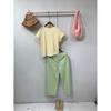 C S In The Room  Sl  Cor Ykk Zipper CatChon Denim Crop Wide pantS 2Color
