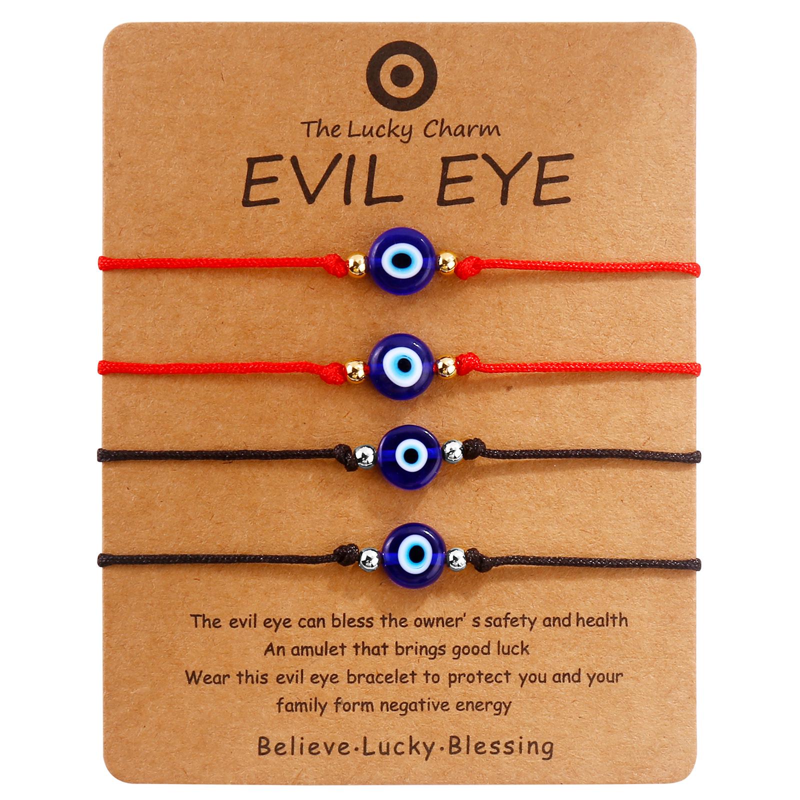 

Набор браслетов из красного шнурка с Глазом Фатимы - 12 штук