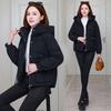 2025 casual down cotton jacket women's solid color thickened small cotton jacket hooded loose padded jacket jacket
