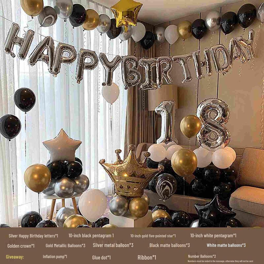 18th Birthday Party Decoration Set - Balloons & Backdrop for Boys and Girls