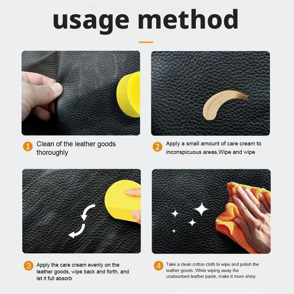 100g Multi-purpose Leather Cream Conditioner Interior Leather Polishing Cream Leather Care Essence Oil Car Care Maintenance