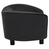 Pet Sofa In Black 69 X 49 X 40 Cm Plush and Faux Leather