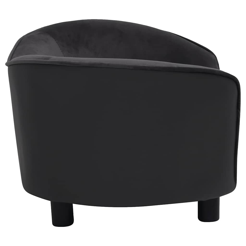 Pet Sofa In Black 69 X 49 X 40 Cm Plush and Faux Leather