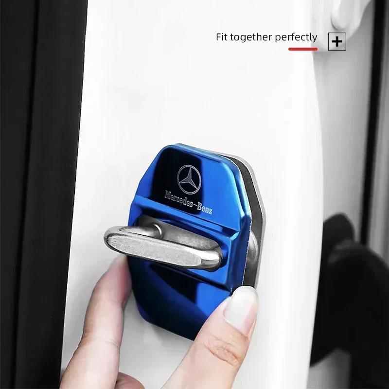 4pcs Car Door Lock Cover Auto Protection Case For Mercedes Benz B/C/E/S Class A Class C200L GLC GLE CLA Accessories Car Styling DV1