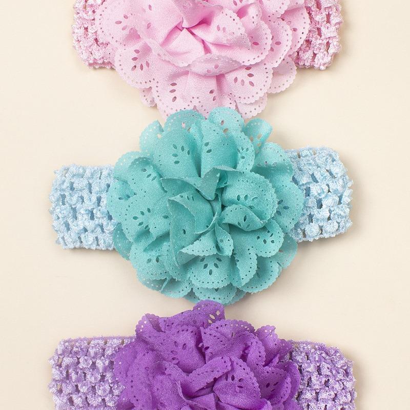 Neues Baby-Stirnband dreiteiliges Set, niedliches hohles Stirnband für Babymädchen, Kinder-Blumenstirnband