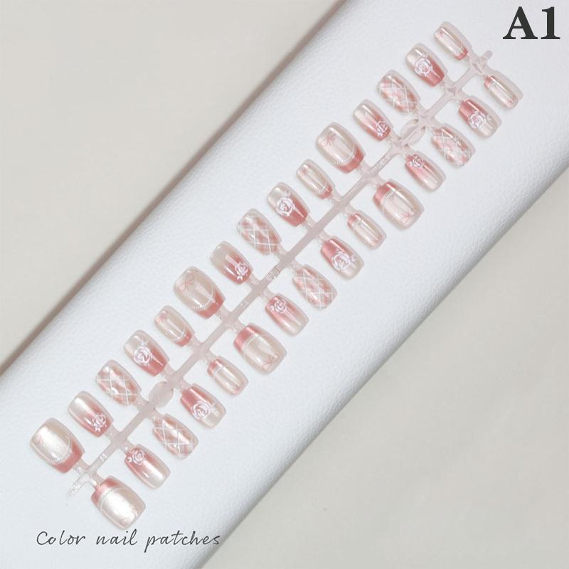 30Pcs Long False Nails Fashion Wearable Fake Nails Full Cover Detachable Press On Nails Diy Girls Nail Tips