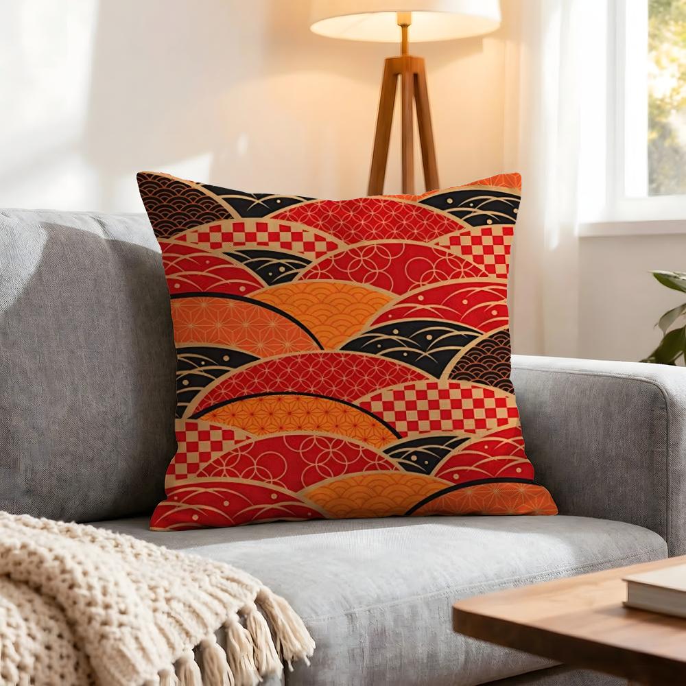 Pattern Japanese Style Pattern Cushion Cover 1Pcs Decorative Covers Soft Cushion Case For Sofa Couch Decor 40X40 45X45