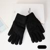 Men's and women's winter touchable screen yarn and velvet warm gloves, cold resistant gloves, riding double-layer extra thick