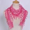 Classic Floral Lace Triangle Scarf Transparent Casual Long Shawl Wrap Luxury Brand Designer Breathable Tassel Shawl Female